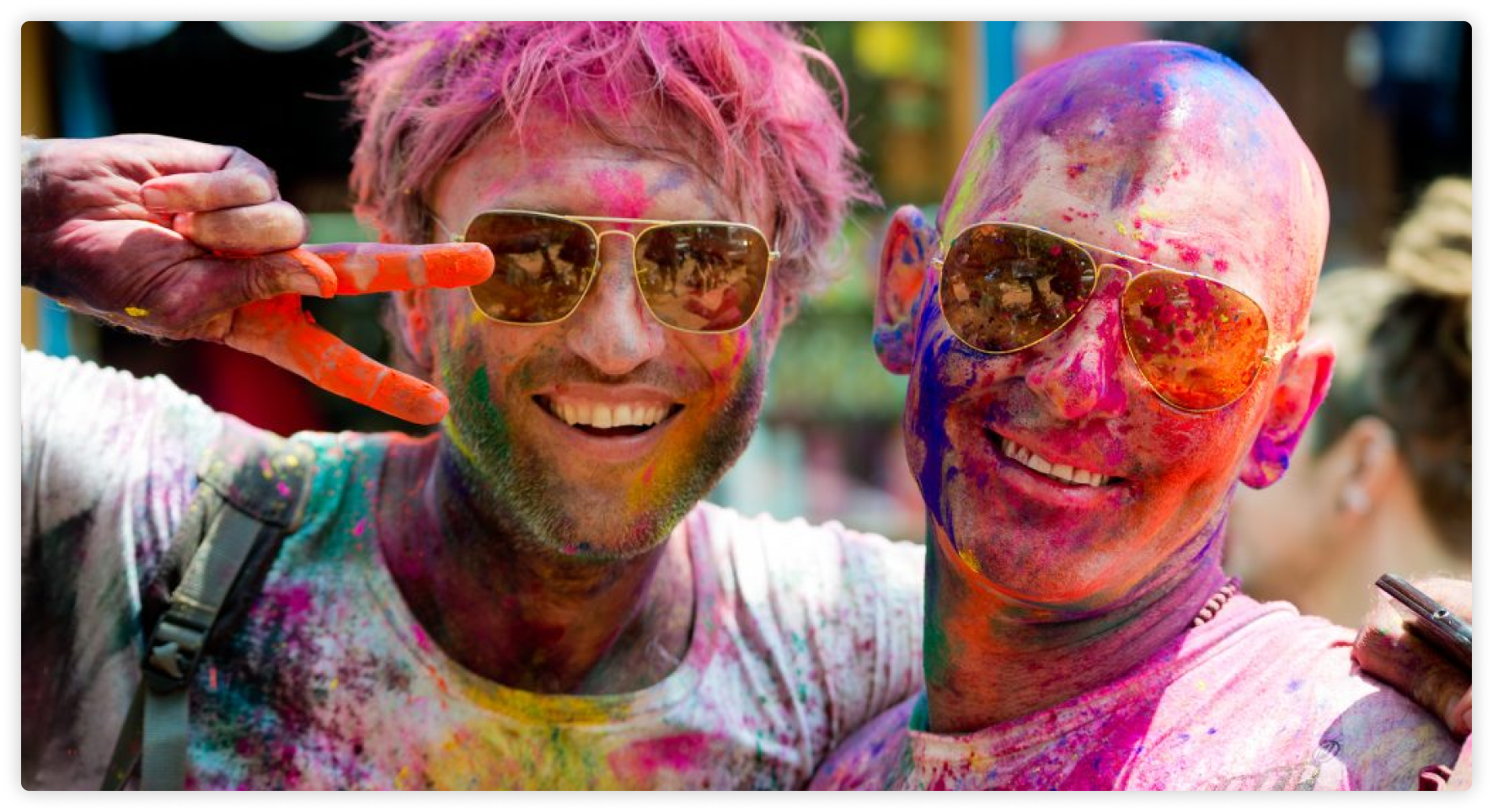 Men celebrating holi