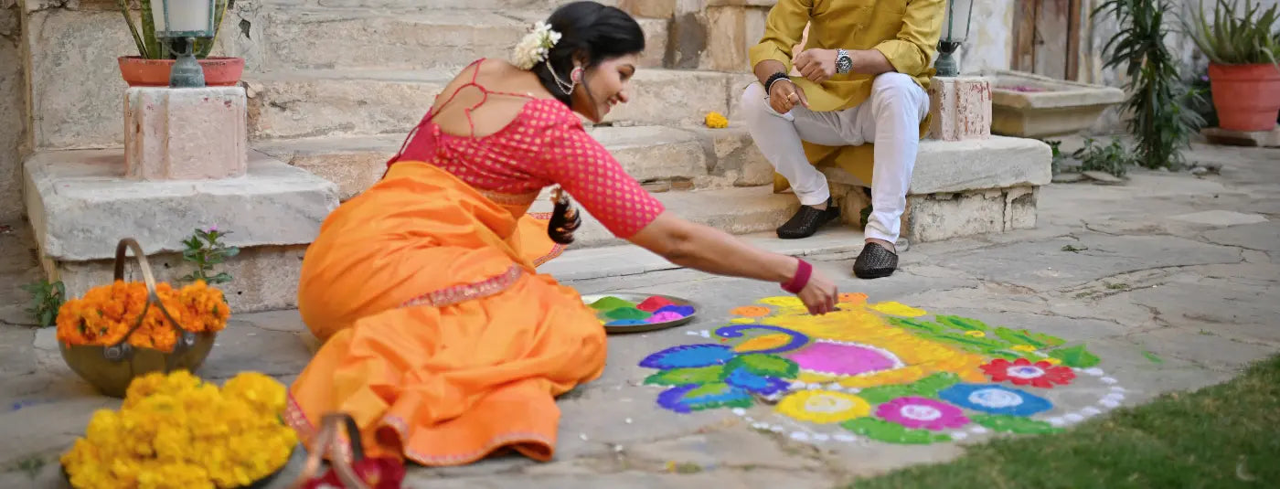 How to make rangoli art
