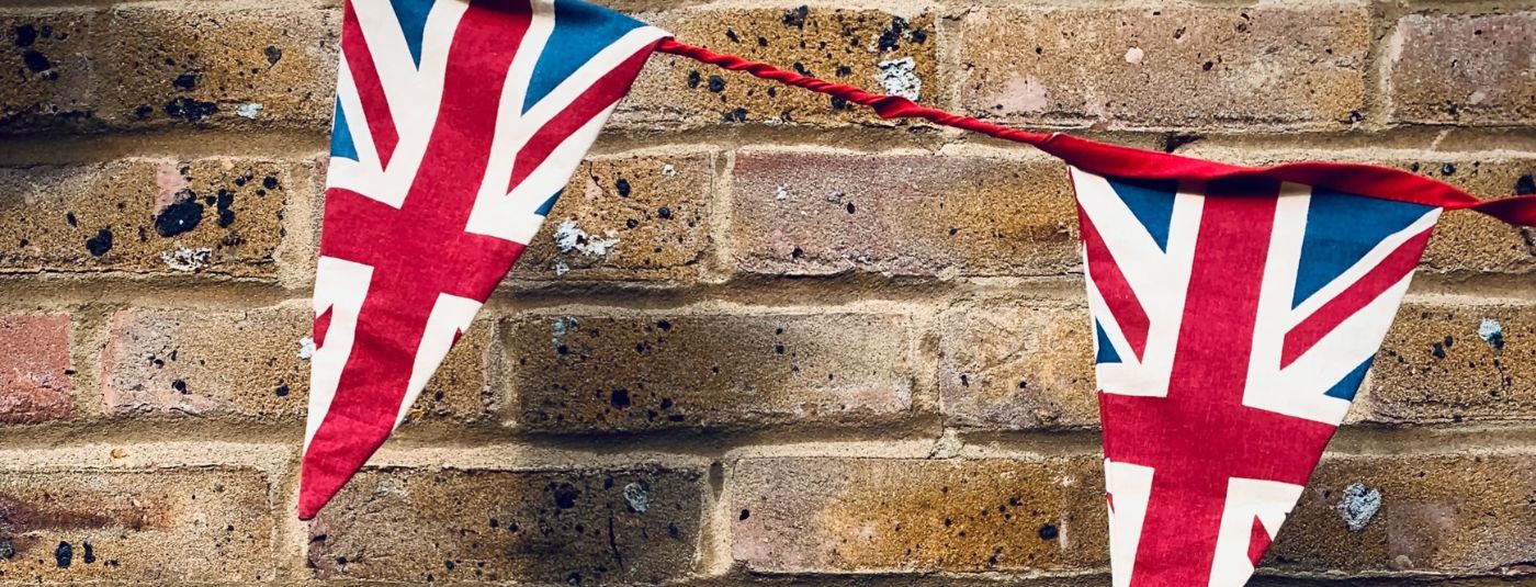 Union Jack Bunting on the wall