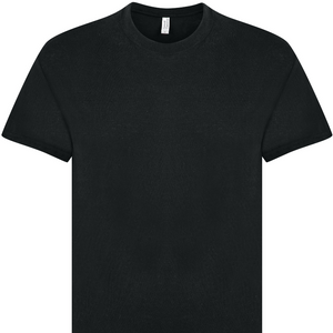 A plain black crew neck t-shirt