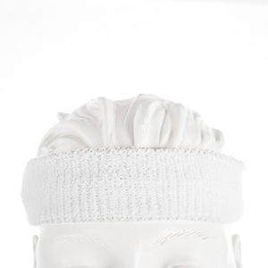 white stretch headband sports sweatband