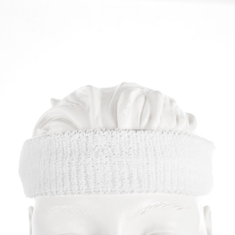 white stretch headband sports sweatband