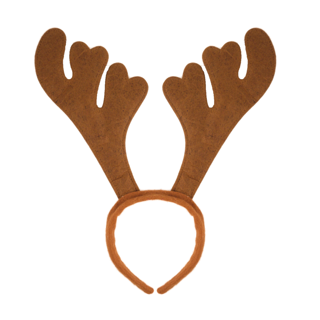A headband with reindeer antlers to wear during the festive season.