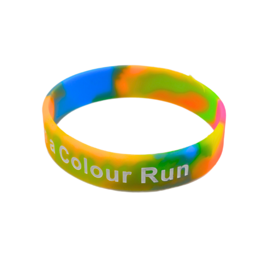 A wristband for a colour run.